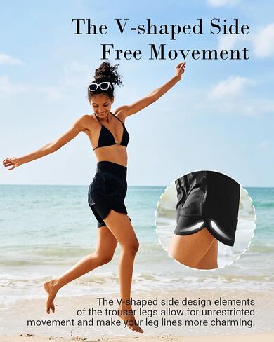 BebreezChic Women Swim Shorts 5" Swimming Board 2 in 1 High Waisted Quick Dry Swimsuit Bottoms with Zipper Pocket in Saudi Arabia