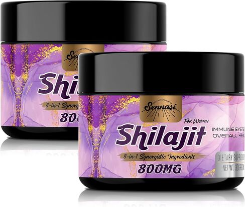 800Mg Shilajit Pure Himalayan Organic, Shilajit Resin Maximum Potency Gold Grade, Shilajit Supplement with 8-in-1 Natural Blend & 85+ Trace Minerals for Women, Energy & Immunity,30 Grams in Kuwait