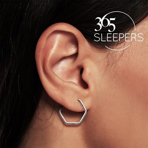 365 Sleepers Titanium Implant Grade 18G Hexagonal Septum Jewelry Hinged Segment Ring Body Piercing Hoop Lip Rings Helix Cartilage Rook Sleeper Earrings 8mm – 10mm in Kuwait