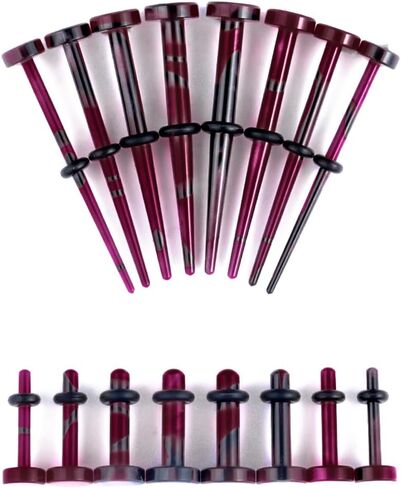 Acrylic Stretching Small Size Kit Plugs Expander Tapers Flat Top Body Piercing Colorful Set in Saudi Arabia