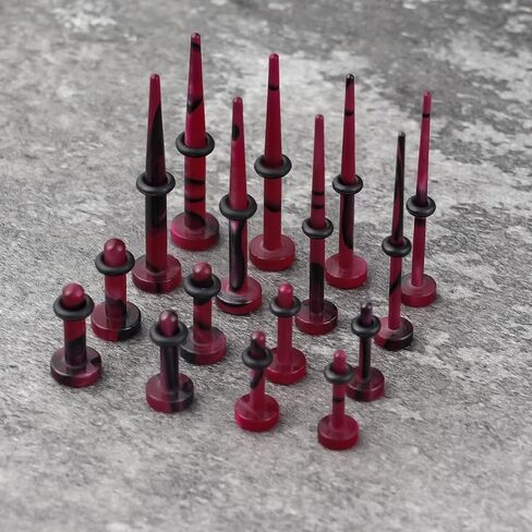 Acrylic Stretching Small Size Kit Plugs Expander Tapers Flat Top Body Piercing Colorful Set in Saudi Arabia