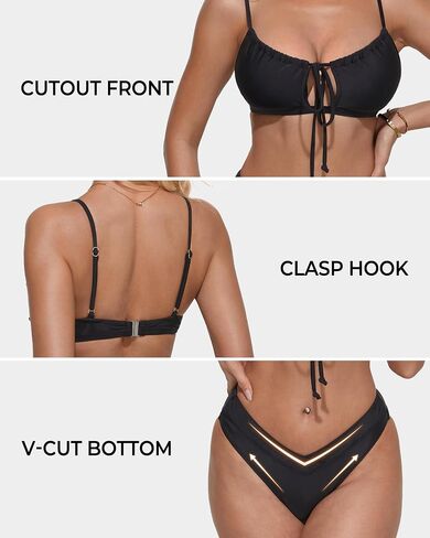SUUKSESS Women High Waisted String Bikini Sets Sexy Two Piece Cutout Swimsuits in Saudi Arabia