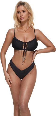 SUUKSESS Women High Waisted String Bikini Sets Sexy Two Piece Cutout Swimsuits in Saudi Arabia