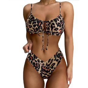 SUUKSESS Women High Waisted String Bikini Sets Sexy Two Piece Cutout Swimsuits