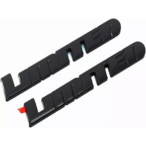 Pair Set Overlay Limited Letter Rear Door Nameplate Emblem Sticker (Matte Black)