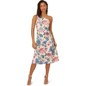 Adrianna Papell Women's Print Soutache Midi Dress
