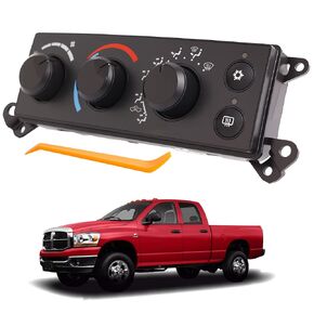 P55056569AC وحدة التحكم في المناخ A/C لوحة مفتاح التحكم في تكييف الهواء A/C ، زر الضغط ، 3 مواقف ، أسود ، تشغيل يدوي ، يناسب 06-08 دودج رام 1500 2500 3500 و 08-11 دودج داكوتا