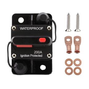 200Amp Circuit Breaker, Manual Reset Switch for Automotive Marine Trolling Motors Boat ATV Manual Power Protect 12V-48VDC(200Amp)