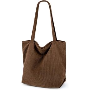 Iioscre Corduroy Tote Bag for Women,Hobo HandBags with Zipper,Large Capacity Casual Shoulder Handbags with Inner Pockets