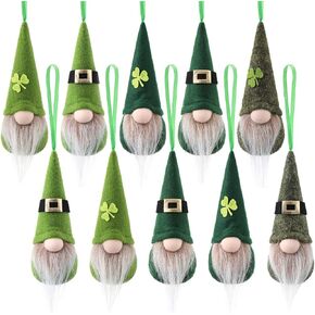 Bumble Bee Hanging Gnome Ornaments Set of 10, Handmade Swedish Honey Bee Elf World Bee Day Party Gift Summer Home Farmhouse Kitchen Plush Decor Bee Shelf Tree Ornaments