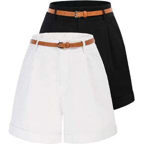 Women High Waist Shorts Vintage Wide Leg Shorts Bermuda Shorts