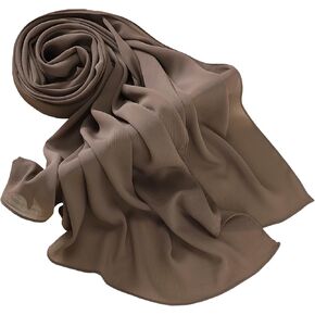 Premium Long Crinkle Chiffon Hijab Scarf for Women, Very Soft Muslim Head Scarfs