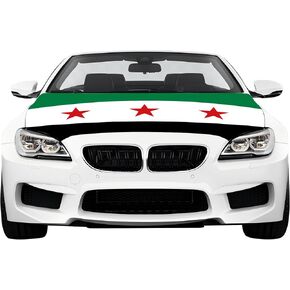 Syria Hood Cover 4x5 Ft Syria Hood Flag Cover for Elastic Fabrics Can be Washed, Car Bonnet Banner Engine Cover Decoration for Event Item