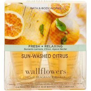 Bath & Body Works Sun-Washed Citrus Wallflowers Home Fragrance Refills - FRESH & RELAXING - 2 Pack