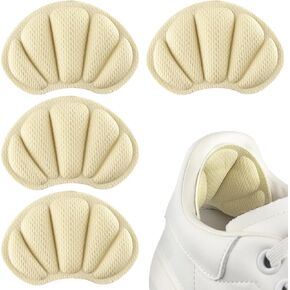 4 Pcs Back of Heel Cushion Inserts, Soft Heel Pads for Shoes, Adhesive Heel Guards Liners for Loose Shoes Too Big Boots, Heel Grips Inserts for Women Men Improve Shoe Fit