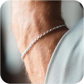 2 PCS 925 Sterling Silver 5mm Cuban Link Stain for Men & 2.5mm rope bracelet chain stilect for men and woman ، hep-hip hip hip fashion gift friend/friendy.