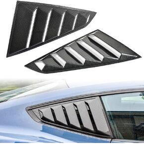 KEWISAUTO Side Window Louver for Mustang 2024 2025, Carbon Fiber GT Lambo Style Rear Quarter Windshield Sun Shade Cover Side Window Scoop Louvers for Ford Mustang 2024 2025 Accessories
