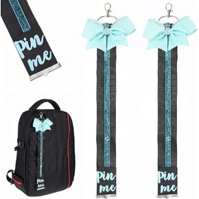 2pcs حزام دبوس البهجة ، دبوس ME شريط لحقائب الظهر ، Glitter Cheerleader keychain هدايا هدايا القوس ، سلسلة مفاتيح مع أحجار الراين للبنات ، القوس من أجل المشجعين