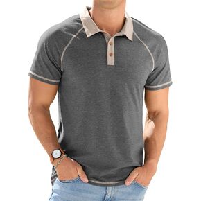 Sailwind Mens Short Sleeve Polo Stirts Cotton Golf Tirts Fashion Raglan