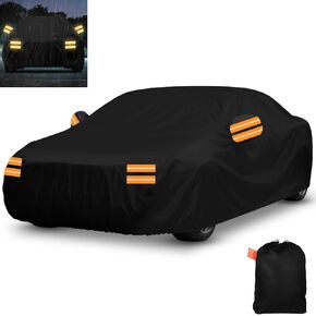 غطاء السيارة مقاوم للماء ، 420D Oxford Cover Huffice Cover مقاومة للماء 6000PA ، أغطية سيارة سيدان تناسب Tesla Model 3 ، Toyota Camry ، Honda Accord ، Chevrolet Camaro وما إلى ذلك (193 "طول)