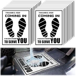 Frienda 500 Pcs Waterproof Paper Car Floor Mats Disposable Floor Pads Covered Plastic Film Automotive Foot Mat for Vehicle Supplies(White,22 x 17 Inch)