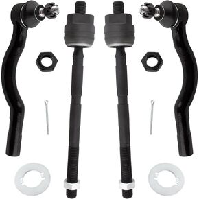 2x Front Inner Tie Rod End - EV307,1x Front Outer Tie Rod End (Passenger) - ES3381,1x Front Outer Tie Rod End (Driver) - ES3382 for Toyota Previa 1991 1992 1993 1994 1995 1996 1997