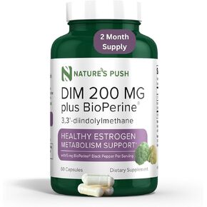 DIM 200mg Estrogen Balance for Women & Men Diindolylmethane Black Pepper for Non-cystic Acne, Hormone Balance, Menopause & Antioxidant Support Vegan Gluten Soy Free Non-GMO USA 2 month supply 60 caps
