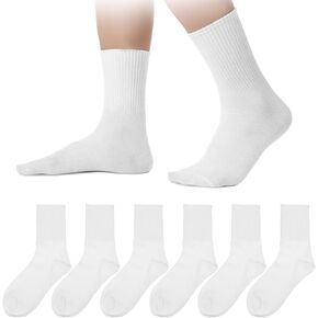 Lusofie Girls Crew Socks 8-10 Years Old 3 Pairs White Kids Socks For Boys Girls White Crew Socks Unisex Kids 8-10 Years Old Youth Boys Girls Soft 9-12 Years Kids Crew Socks in Saudi Arabia