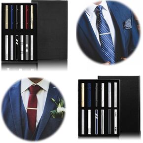 Jstyle Tie Clips for Men Classic Tie Bar Clip Set for Regular Ties Necktie Tie Bar Pinch Clips Suitable for Wedding Anniversary Business Luxury Box Gift Ideas
