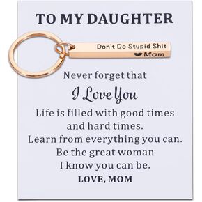 VANLOVEMAC Easter Basket Stuffers for Teen Girl Don't Do Stupid Shitkeychain Top Gifts for College Girls Christmas Stocking Stuffers Birthday College Graduation Gifts for Daughter from Mom