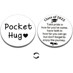 Class of 2025 Pocket Hug Token, 2025 Graduation Gifts for Her Him, College High School Graduation Gift for Women Senior 2025, Inspirational Graduation Coin Gift for Girl Boy, Aesthetic School Supplies