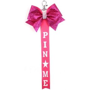 Pin Me Cheer Bows Bows Ribbon Keychain لمشجعين هدية التشجيع للطفل الفتاة.