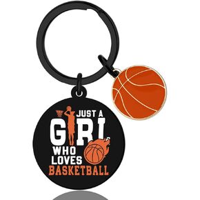 Basketball Gifts for Girls Basketballs Keychain Gifts for Teen Girls Friend Sister Daughter Unique Birthday Gift for Women Basketballs Stuff Just A Girl Who Loves Basketball Keyring
