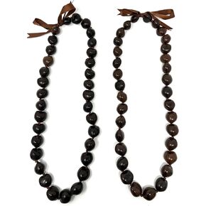 Utama Hawaiian Kukui Nut Lei Necklace - Adjustable 32 Inch - Great for Color Themed Events, Graduation, Parties, and Much More! - Made in Philippines