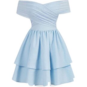 SOLY HUX Women's Off The Shoulder Ruffle Cocktail Dress 2025 Summer Wrap Dress Wedding Guest Graduation Prom Dresses