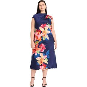 Maggy London Women's Bias Cut Dress W/Tucks at Shoulder