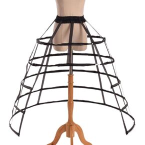 Crinoline Underskirt Petticoat Cage 2/3/4/5 Hoops for Women Girls Bridal Dress Vintage Gown Short Long Hoop Skirt Color 1