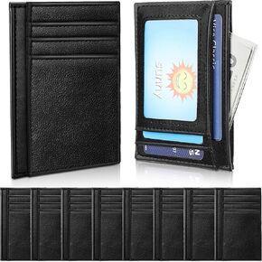 10 Pcs Slim Wallet Credit Cards Holder Leather Credit Card Holder for Men with Rfid Blocking Minimalist Leather Wallet Business Card Holder Blocking Credit Card Holder Case for Women