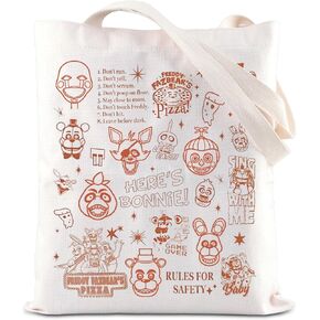ENSIANTH Five Nights Horror Game Gift Scary Bear Inspired Tote Bag Pizza Place Characters Lover Shoulder Bag Video Gamer Gift