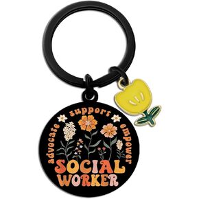 Social Worker Gifts for Women Thank You Gift for Office Women School Social Worker Graduation White Elephant Gifts Assistant Principal Appreciation Community Advocate Coworker Keychain