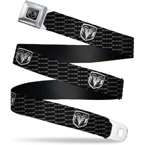 Buckle-Down Men's Seatbelt Belt Ram Regular, Multi, 1.5" Wide-24-38 Inches