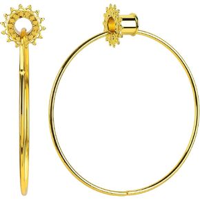 Stainless Steel Large Hoop Ear Plugs, Double Flared Sallde Gauges Ear Expander Dangle Tunnels for Women Men, (8 mm) 0 g Dangle Ear Tunnels Stretcher Piercing Jewelry Gift (Gold)