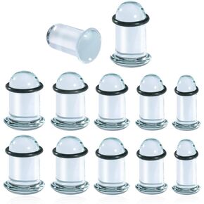 Vankula 16PCS/10PCS Glass Ear Gauges Stretching Kit Plugs Comfy Stretching Fashion Body Piercing gauge stretching kit 14G-00G