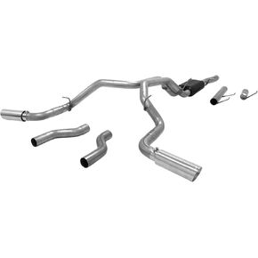 Flowmaster 817709 American Thunder Cat-Back Homear Kit 3 Inch 409 Stainsal Steel Dual 4 Int Faulled Tips غير المصقول متوافقًا مع 2014-2024 RAM 2500 6.4L 149.4 160.5 169.4 بوصة عجلات