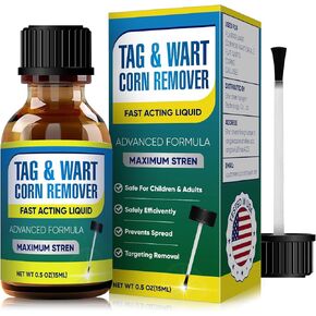 NNR at-Home Skin Tag Remover, 15ml Fast Acting Wart Remover Liquid with 12% Salicylic Acid, Wart Freeze Off for Plantar Wart, Flat Wart, Common Wart, Corn -B24-01