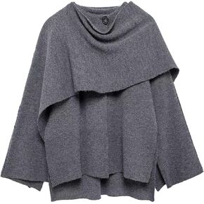Perbai Women's Oversized Scarf Jacket Cardigan Sweater Trench Coats Side Split Fall Winter Peacoat Shawl Wraps