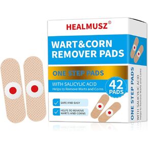 Wart Corn Remover Pads for Feet:40% Salicylic Acid Extra Strength Bandages 42 Pack for Plantar Warts Corns Small Callus on Feet Hands Toes - Safe Effective Treatment for Adults Children