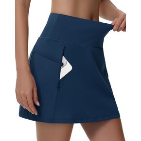 Golf Skirts Skorts for Women - 5 Pockets High Waisted Tummy Control Stretch Athletic Tennis Skirt with Short Flat Front