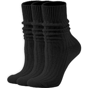 Women's Neon Scrunch Crew Socks 80s 90s Retro 3-Pack Cotton Stacked Boot Calf Cozy Ribbed Slouchy Socks Size 5-10 in Kuwait