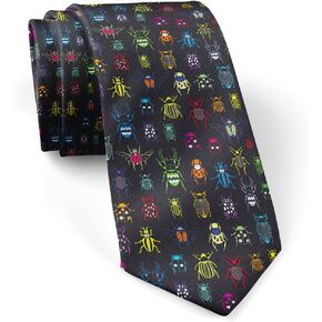( Cartoon Doodle Beetles Insects ) Fashion Novelty Necktie, Conversation Neckwear Ties Great for Party and Events